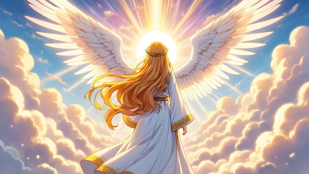 Flying Anime Angel wallpaper