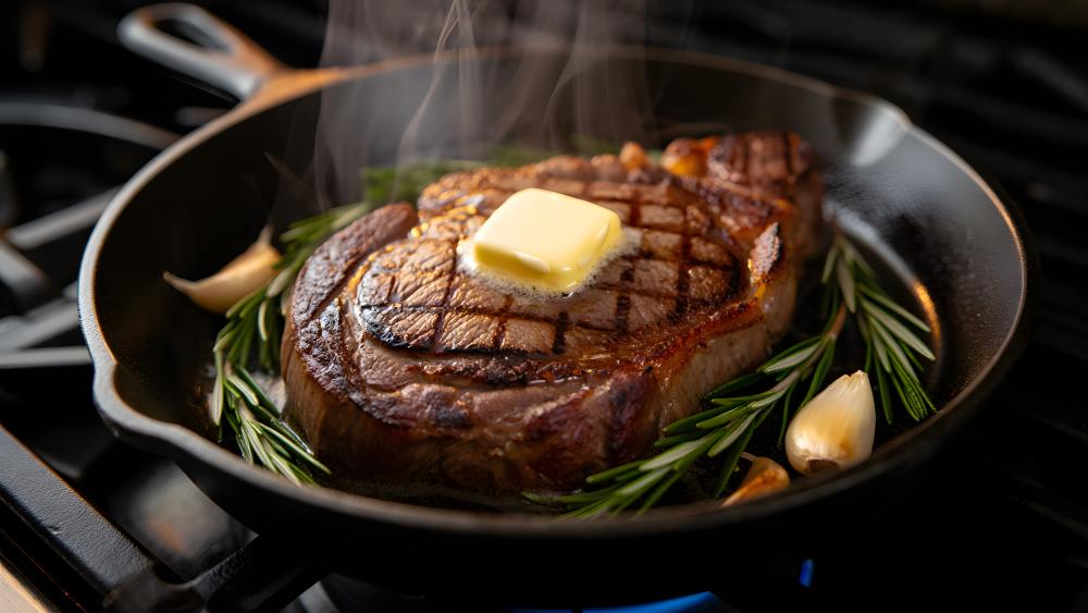 Sizzling Ribeye Steak with Herb Butter wallpaper