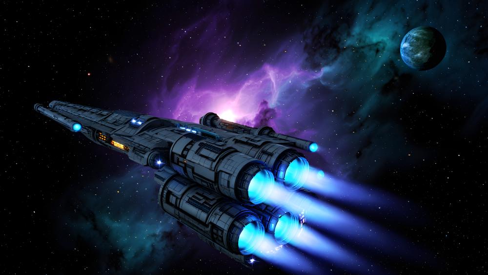 Starship Approach wallpaper