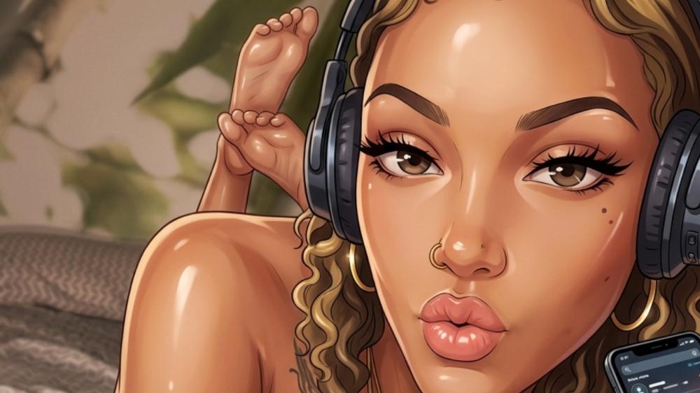Lo Fi Muse in Headphones wallpaper