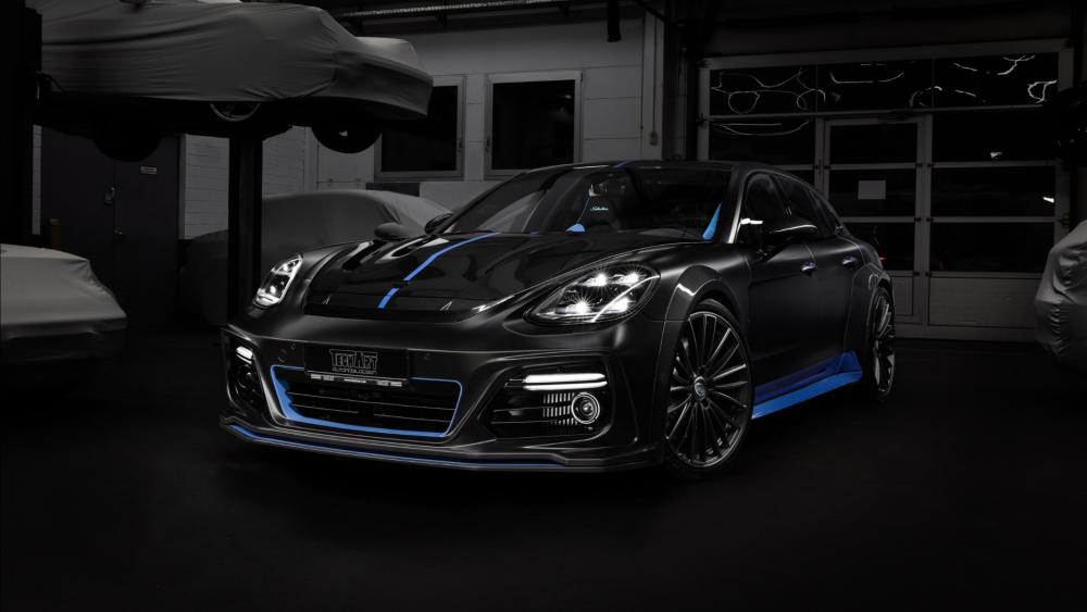 Black Porsche Panamera Sport Turismo wallpaper