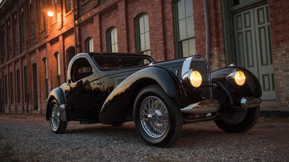 Elegant Bugatti Atalante at Dusk wallpaper