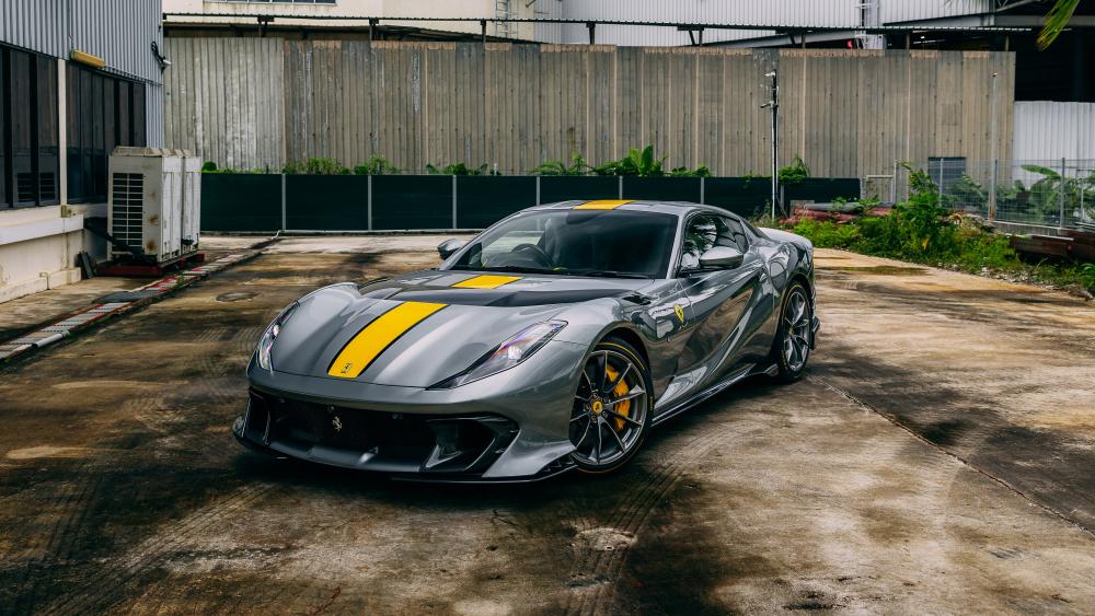 Ferrari 812 Superfast in Urban Setting wallpaper