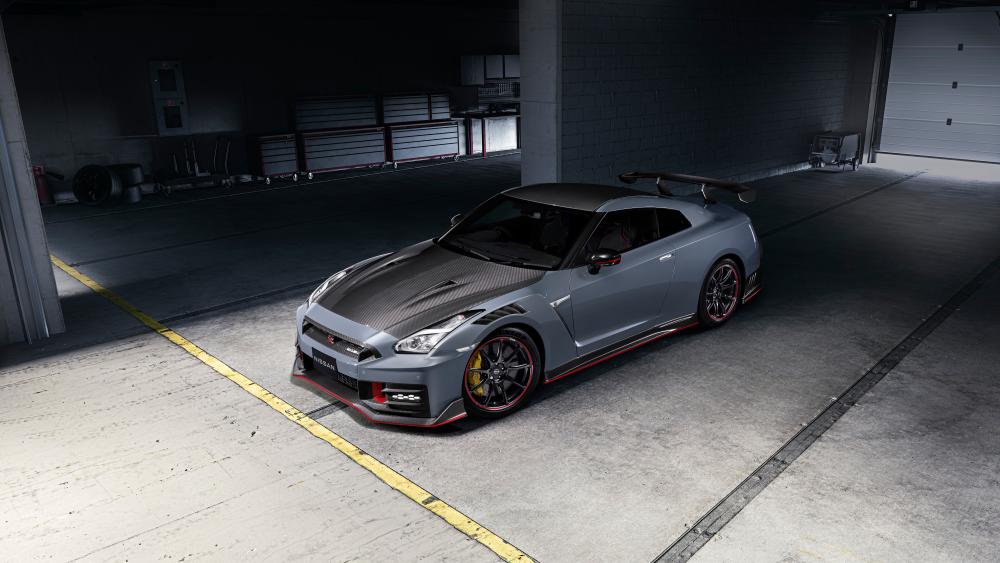 Nissan GTR Nismo in Shadowed Garage wallpaper