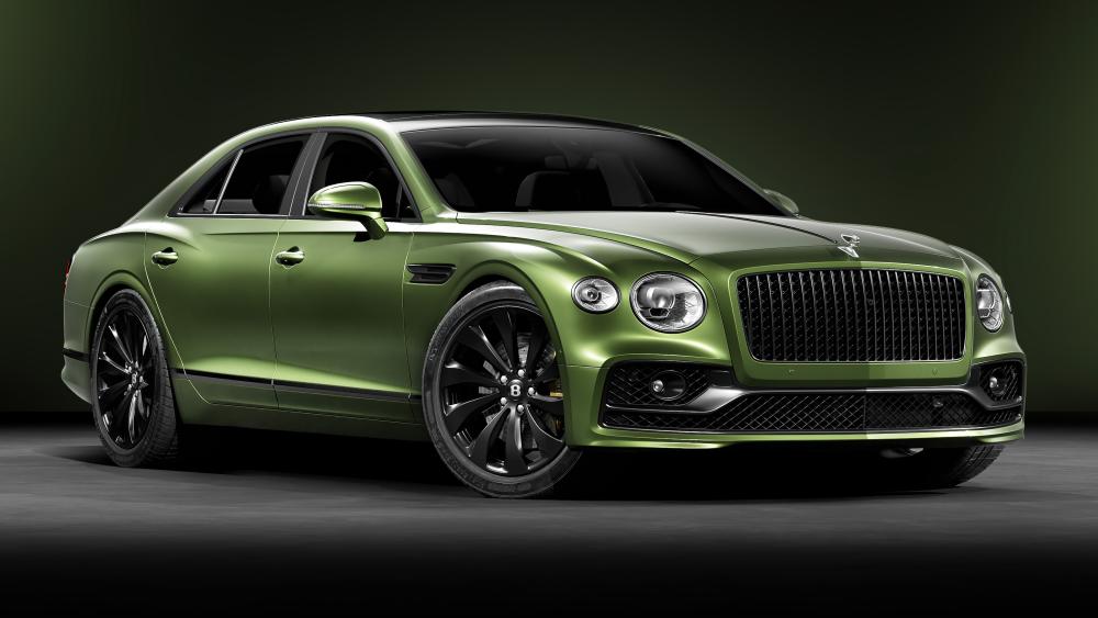 Elegant Green Bentley Flying Spur wallpaper