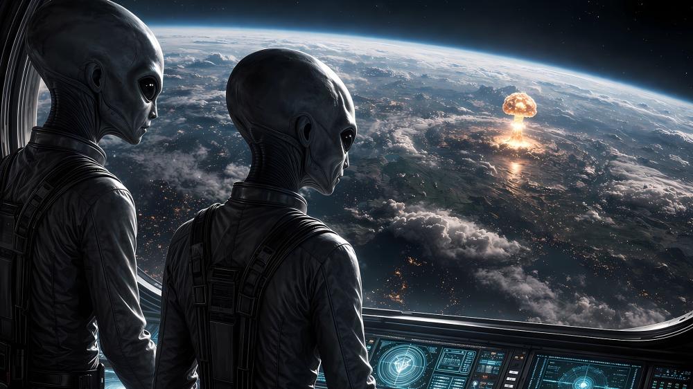 Alien Witnesses to Earth's Last Dawn wallpaper