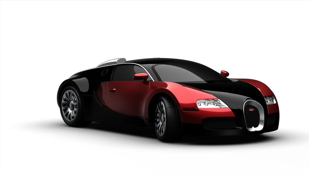 Sleek Bugatti Dream on White wallpaper