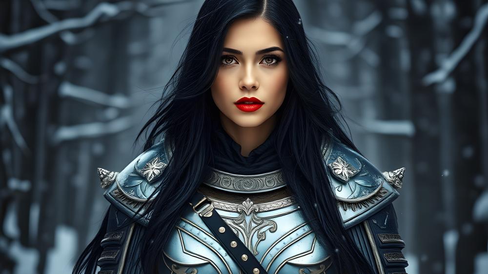 Mystic Warrior of the Frozen Realm wallpaper