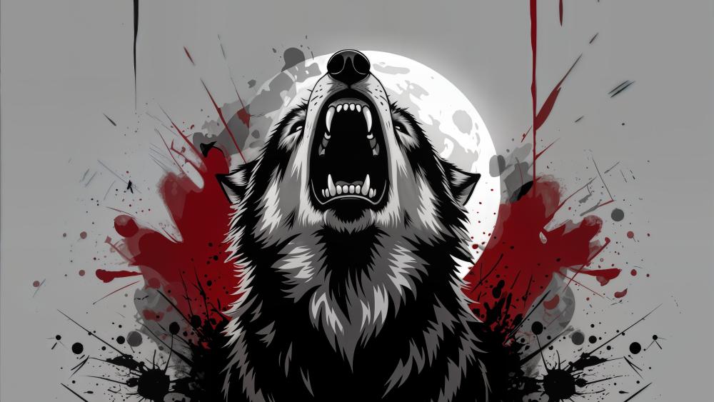Moonlit Wolf Howl wallpaper