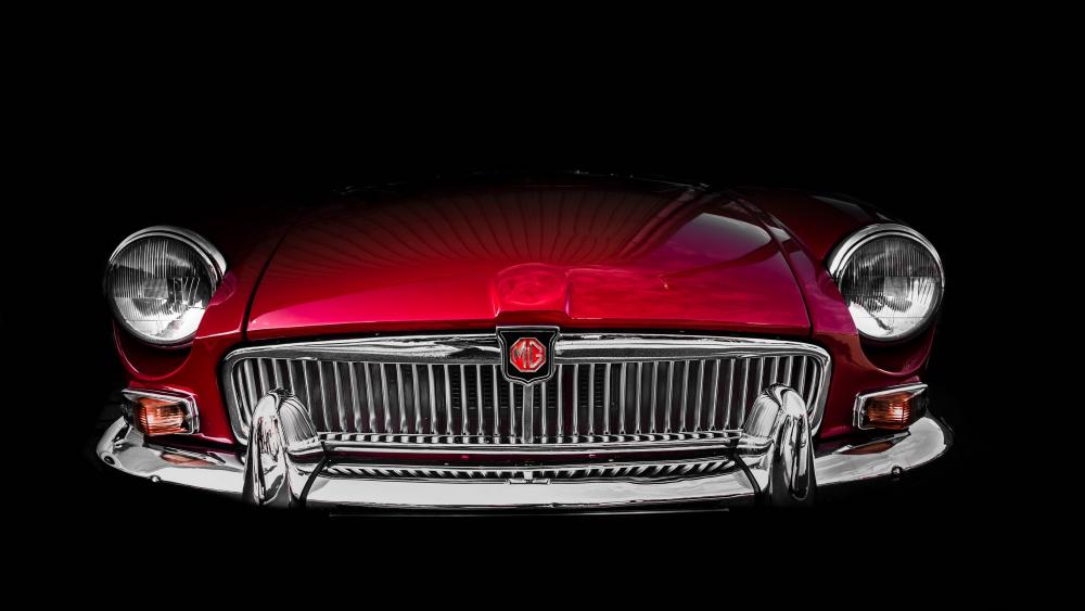 Classic MG Front View on Black Background wallpaper
