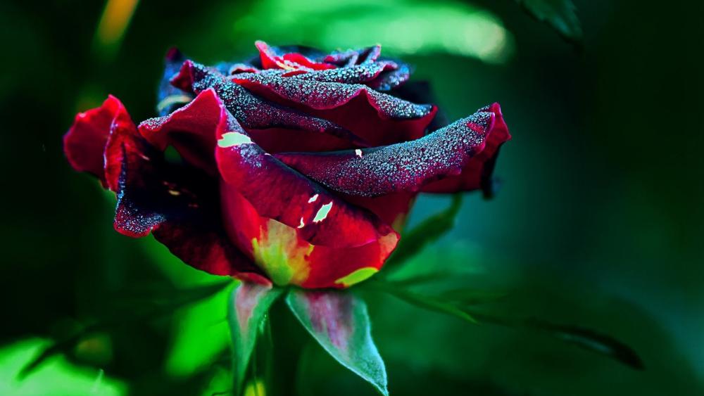 Velvet Red Rose Bloom wallpaper