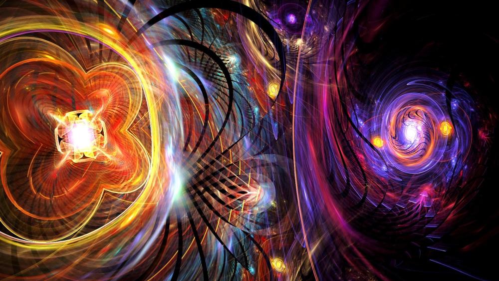 Neon Fractal Vortex Dreamscape wallpaper