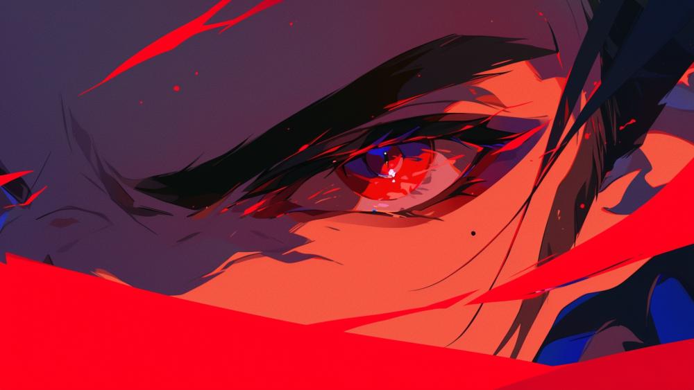 Scarlet Gaze of Digital Fury wallpaper