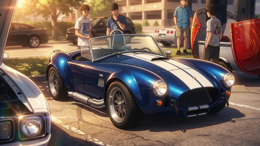 Sunlit Anime Roadster Gathering wallpaper