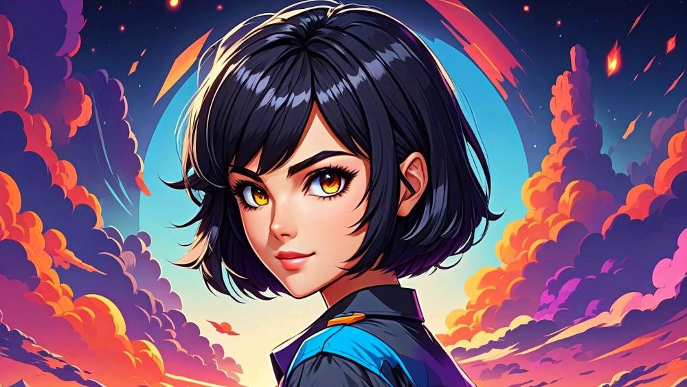 Vibrant Anime Sky Portrait wallpaper