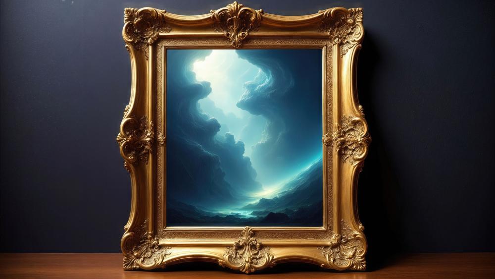 Golden Frame Portal to Dreamscape wallpaper