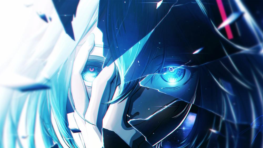 Crystalline Blue Gaze of Hatsune Miku wallpaper