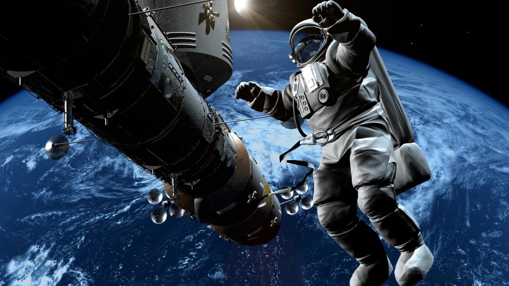 Celestial Drift Above Earth wallpaper
