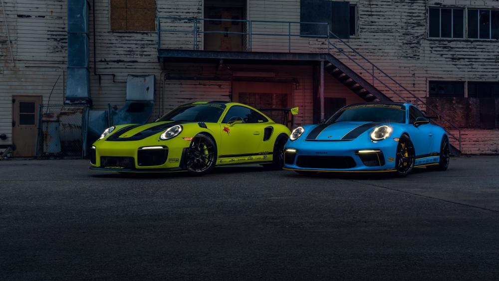 Neon Porsche Legends wallpaper