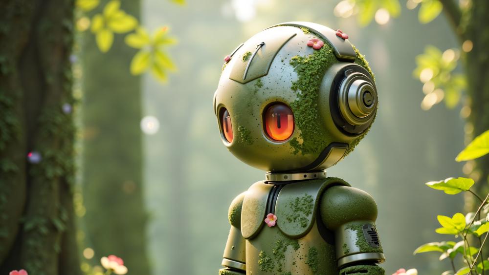 Mossy Forest Robot Dream wallpaper