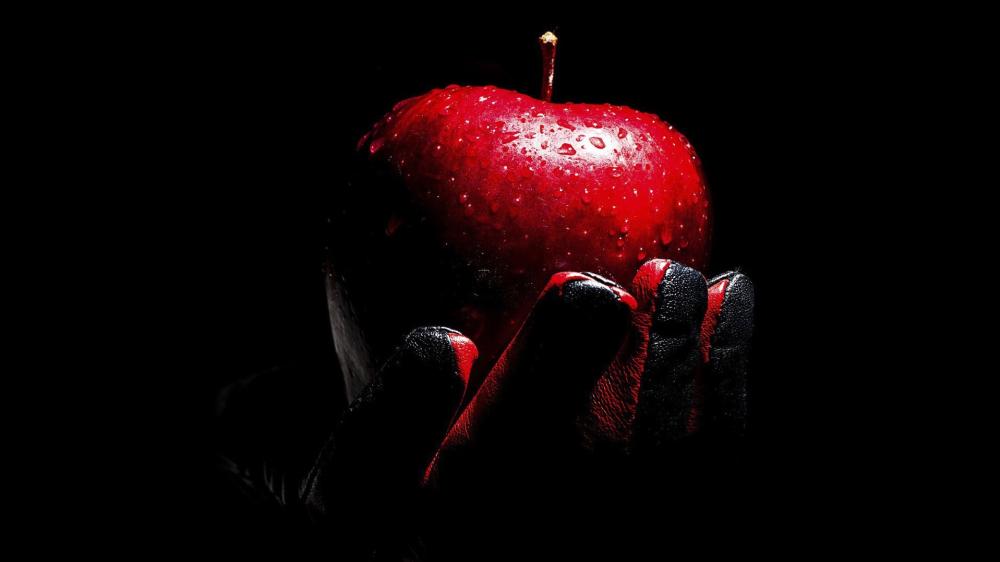 Dark Red Apple Still Life wallpaper