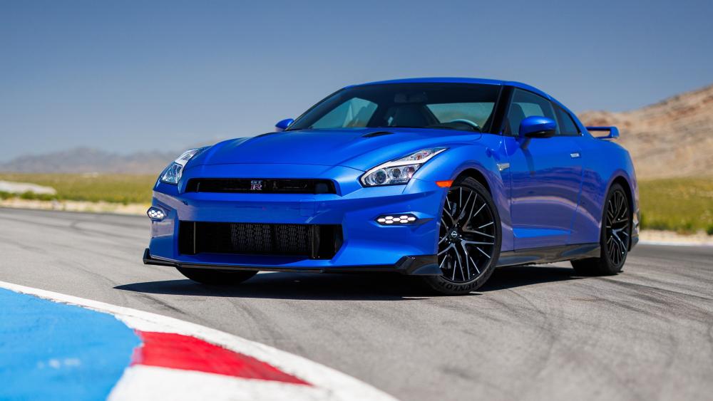 Blue Nissan GT R Skyline on the Track wallpaper