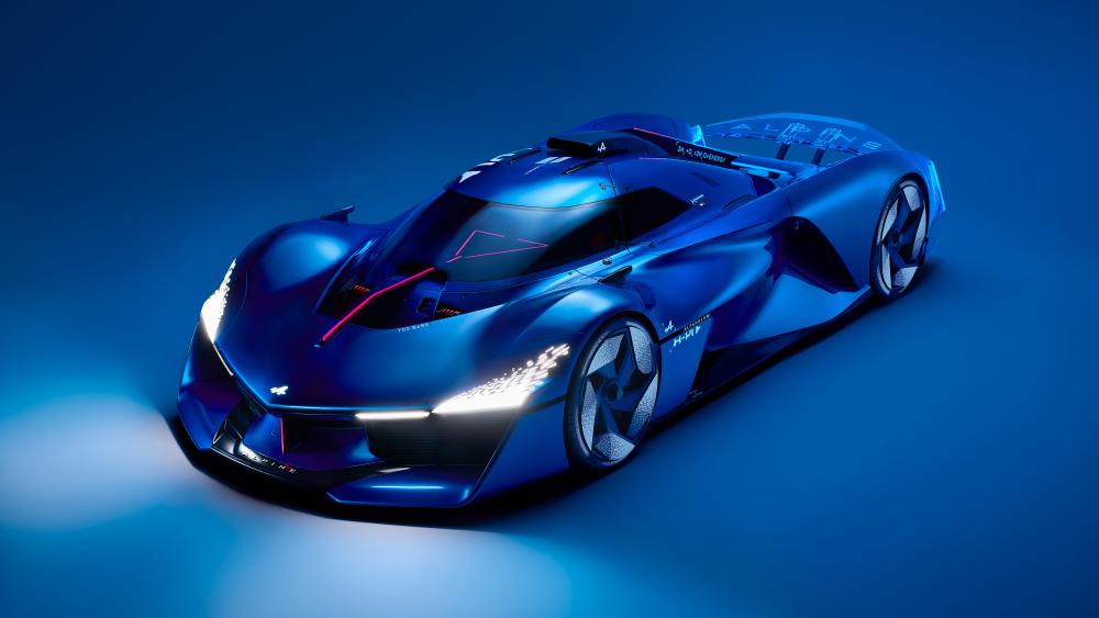 Futuristic Blue Alpine Dream Car wallpaper