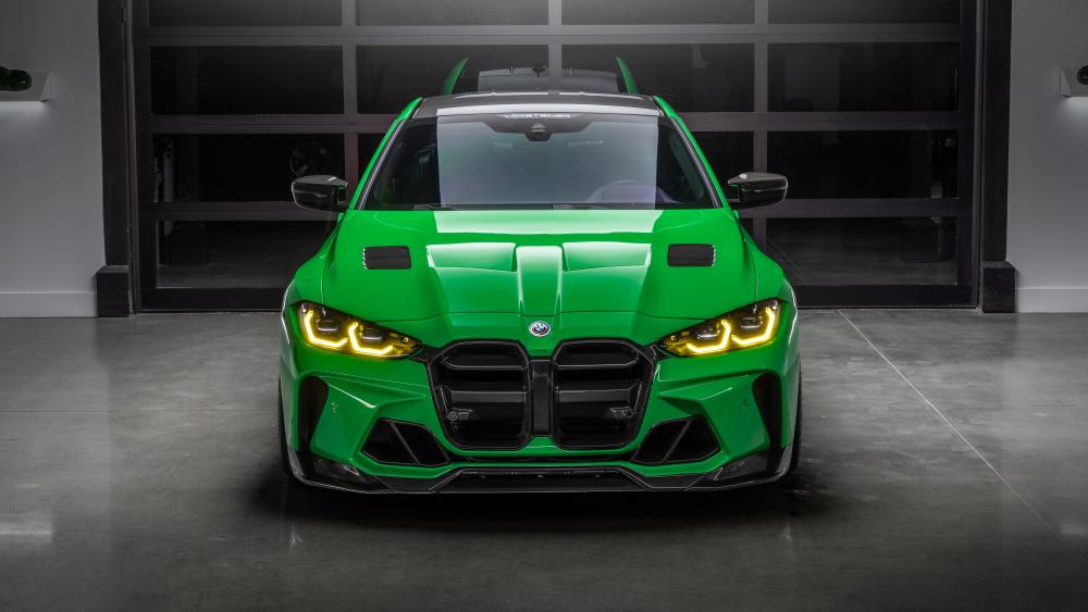 Aggressive Green BMW M4 GTS wallpaper