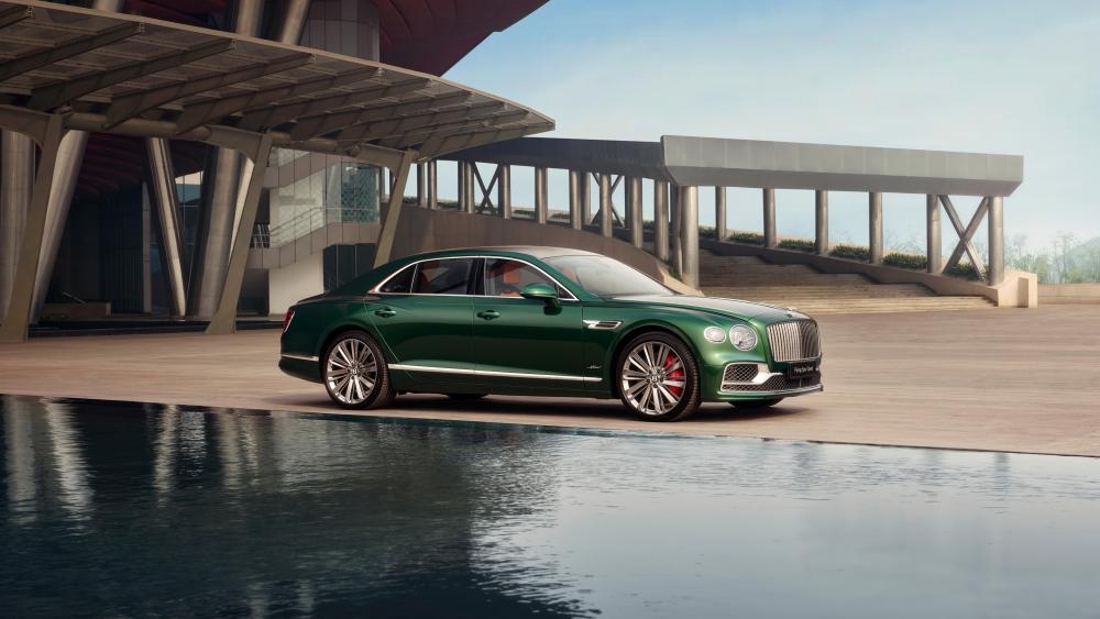 Bentley Green Luxury Sedan wallpaper