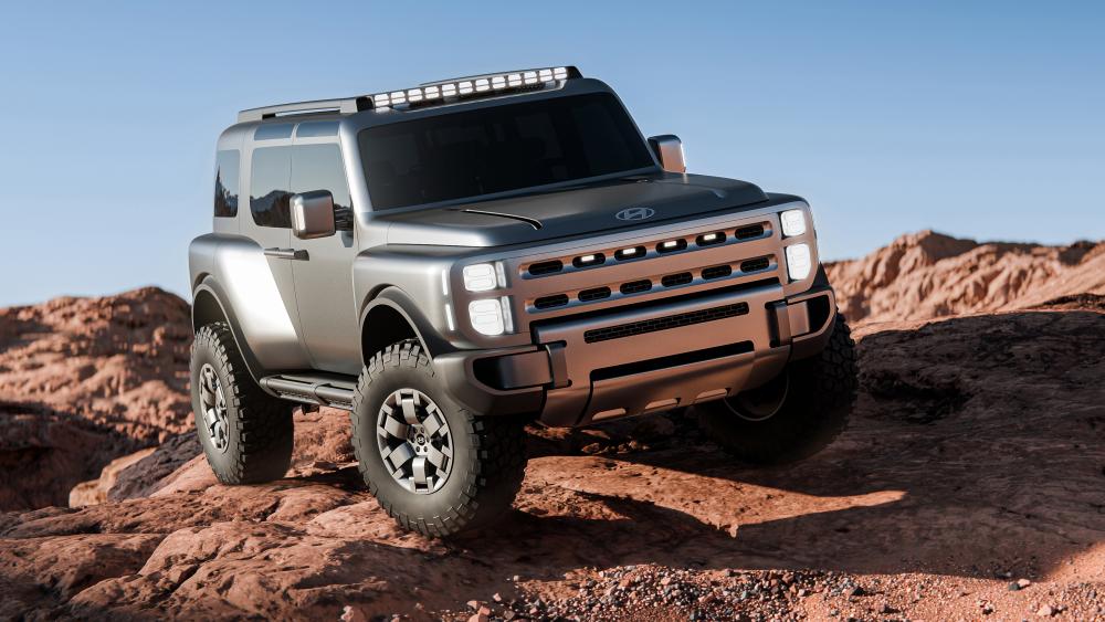 Hyundai Boulder Concept on Red Rock Trails wallpaper
