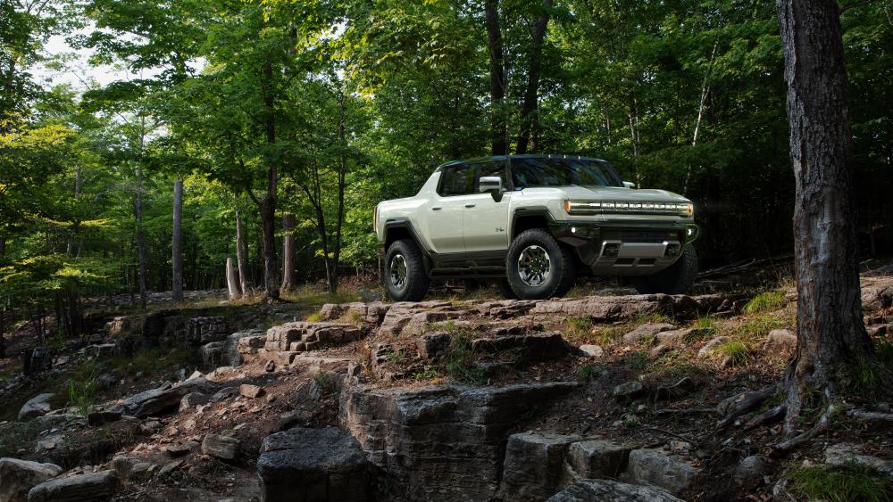 Hummer EV Forest Adventure wallpaper