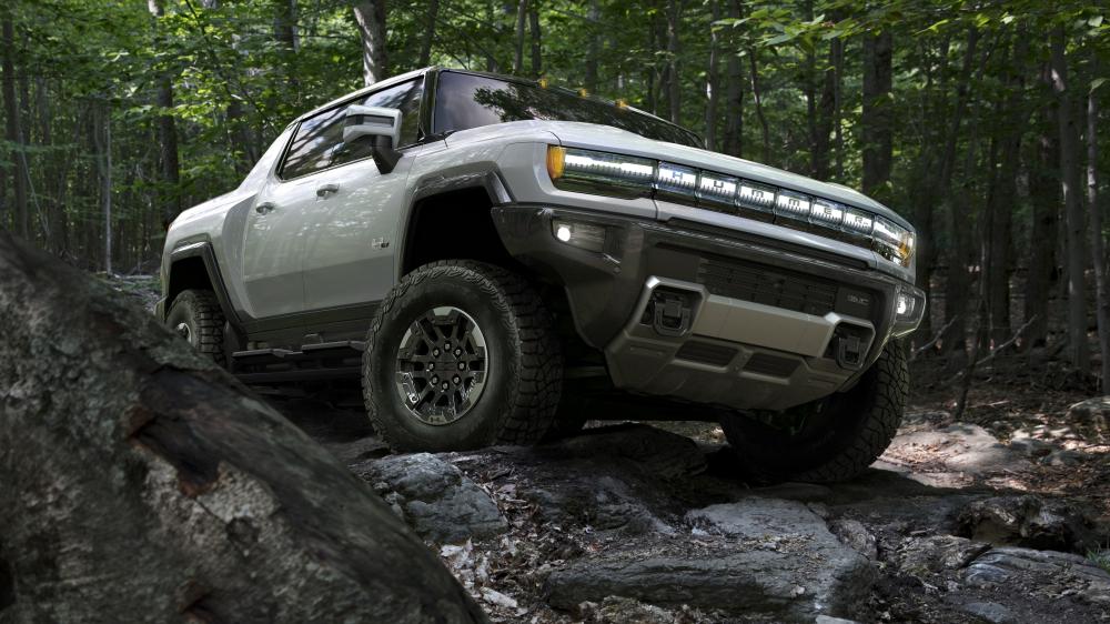 Hummer EV Conquers Forest Trails wallpaper