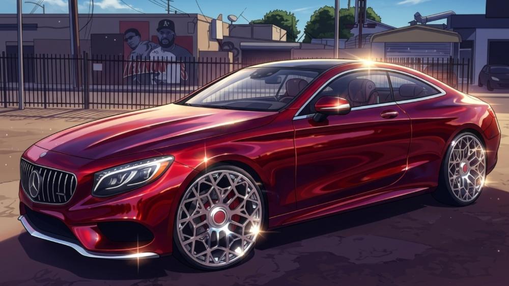 Shining Anime Mercedes Coupe wallpaper