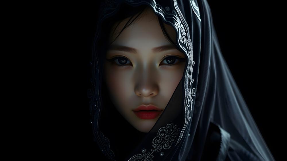 Mystic Elegance in Shadowed Silence wallpaper