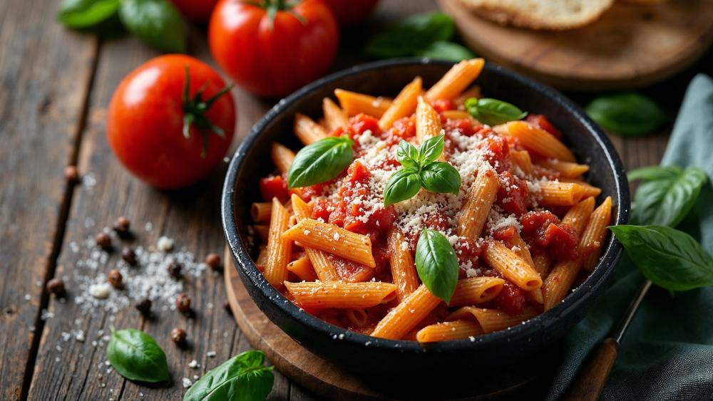 Rustic Italian Pasta Delight wallpaper