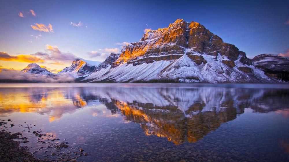 Golden Dawn Over Bow Lake wallpaper