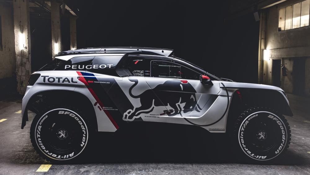 Dynamic Peugeot 3008 DKR Rally Car Wallpaper wallpaper