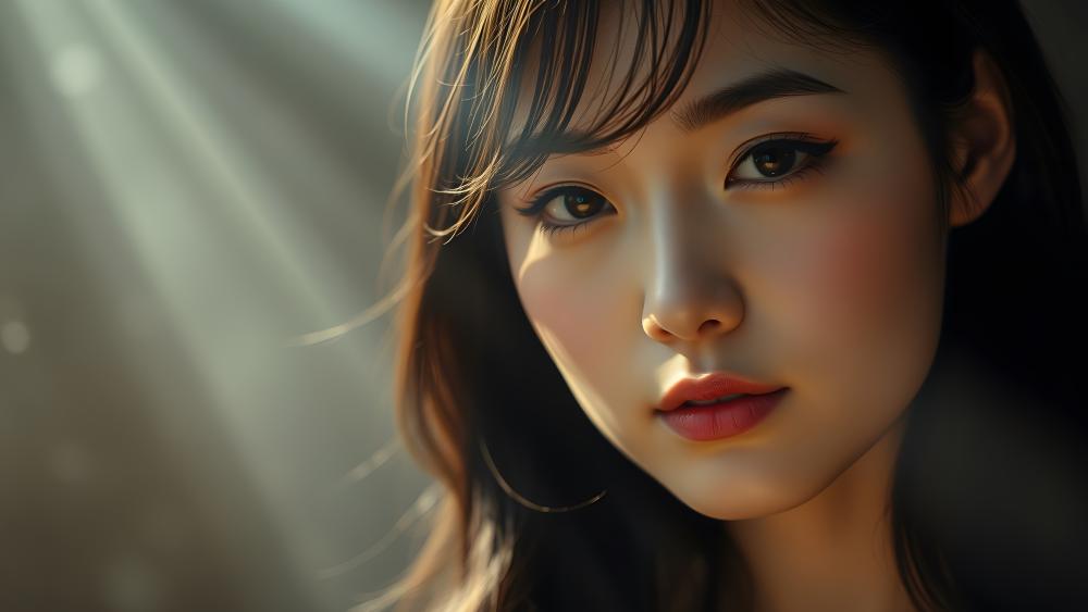 Sunlit Serenity in a Portrait of Grace wallpaper