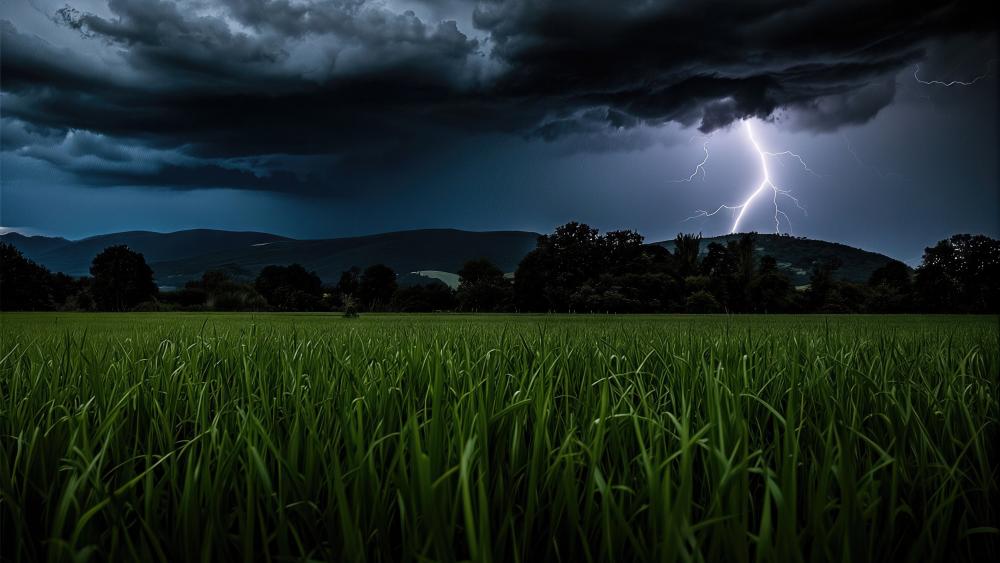 Storm Over Silent Fields wallpaper