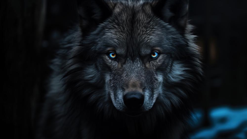Midnight Wolf Gaze wallpaper