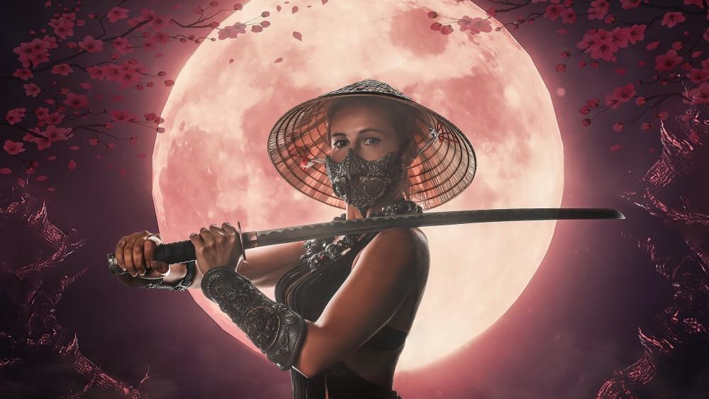 Moonlit Samurai Assassin wallpaper