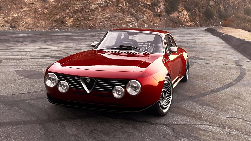 Red Alfa Romeo Mountain Road Elegance wallpaper