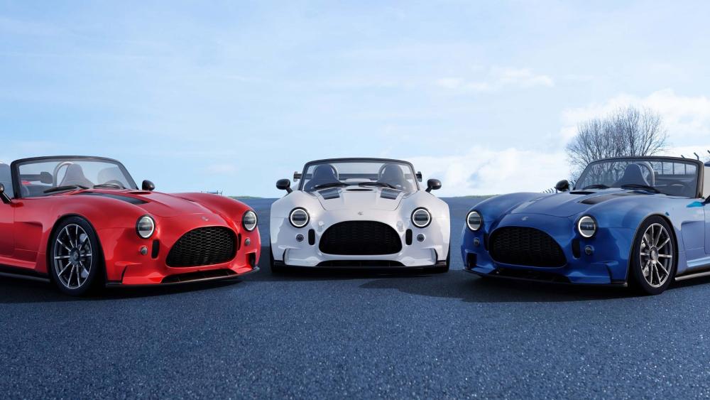 Classic Cobra Roadsters in Bold Colors wallpaper