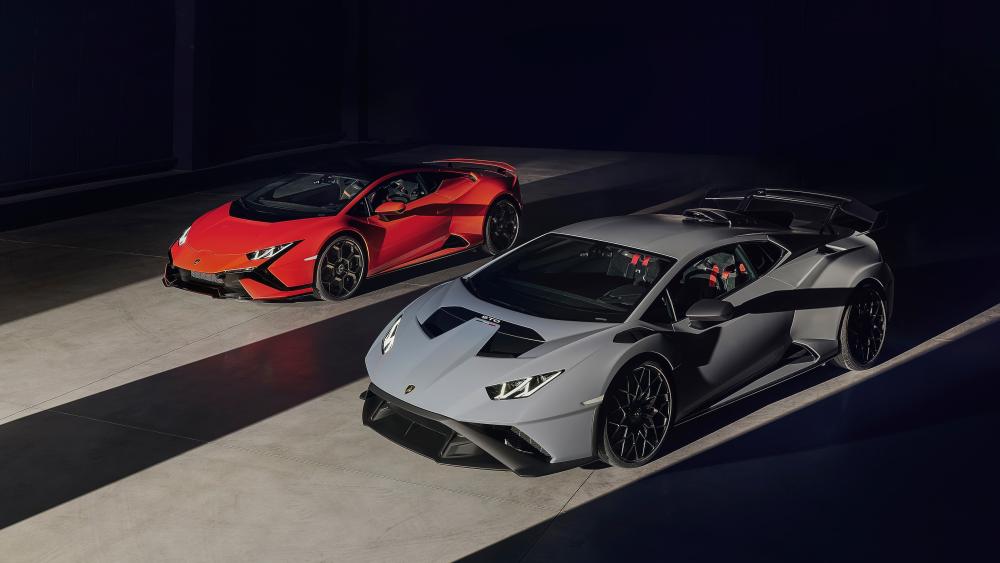 Lamborghini Duo in Dramatic Light wallpaper