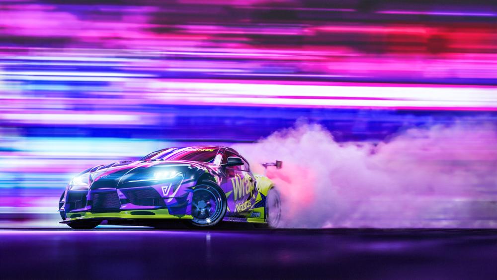 Neon Drift Supra wallpaper