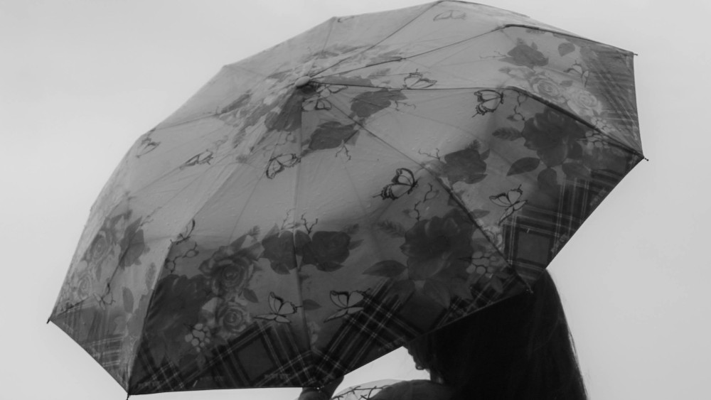 Silent Umbrella in Monochrome Mood wallpaper
