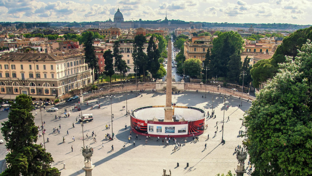 Historic Roman Square Overlooking the Eternal City wallpaper