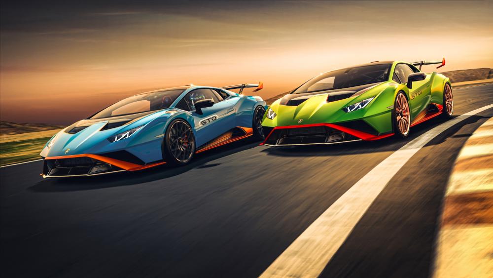 Twin Lamborghini Huracan Sto Racing wallpaper