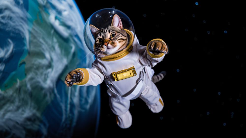Floating Astrocat Adventure wallpaper