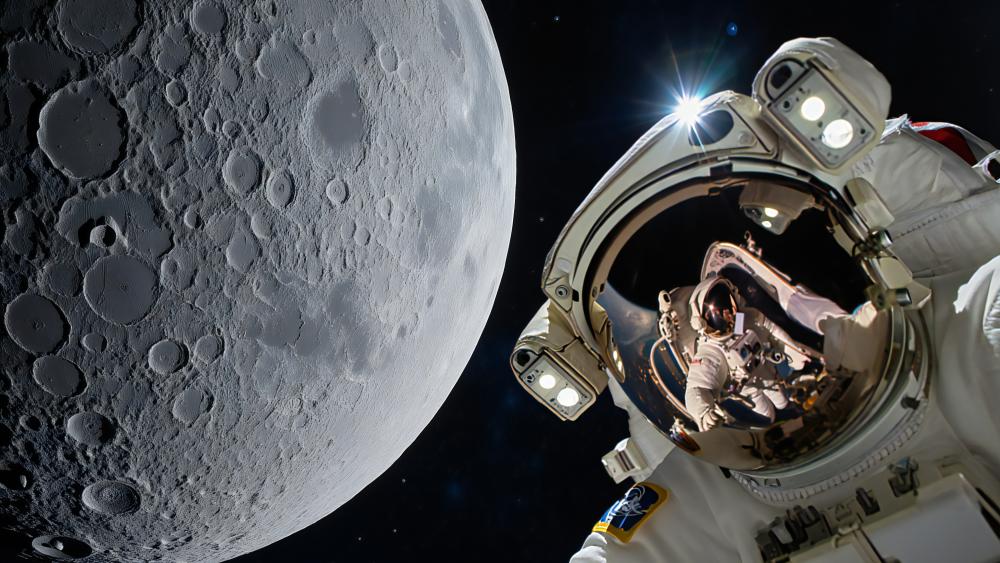 Astronaut During A Moonrise wallpaper